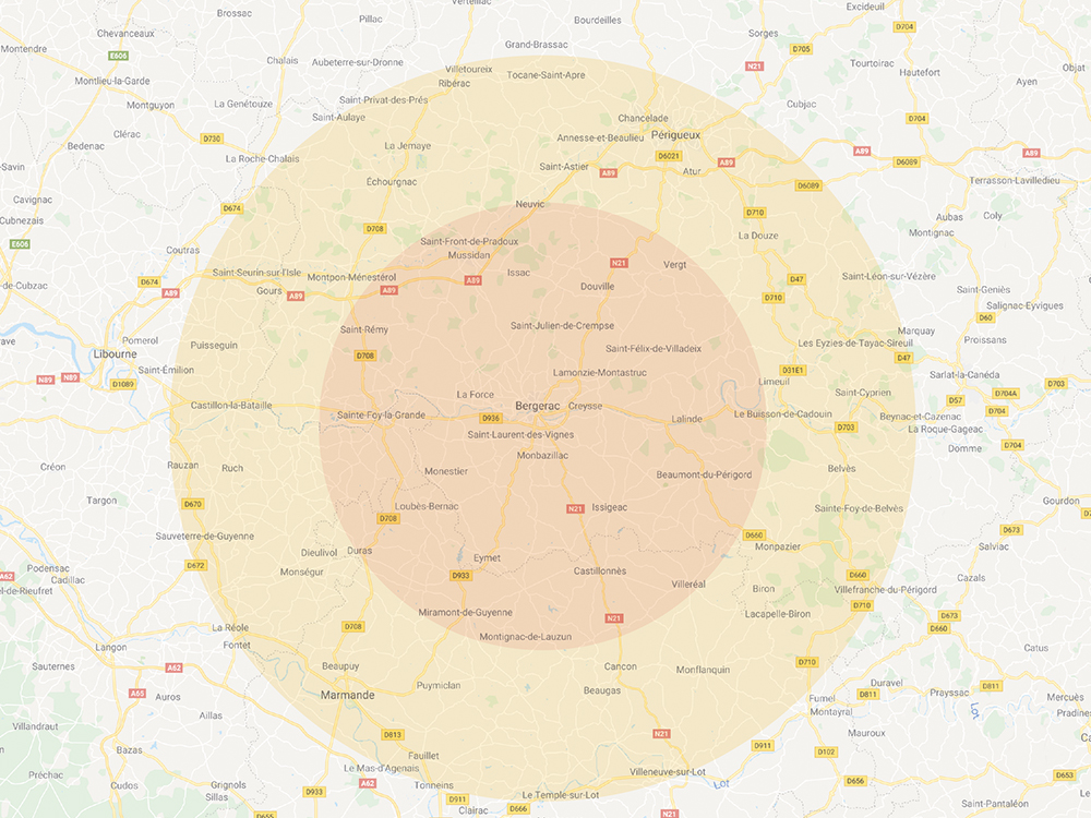 Zone d'intervention de Optique chez vous